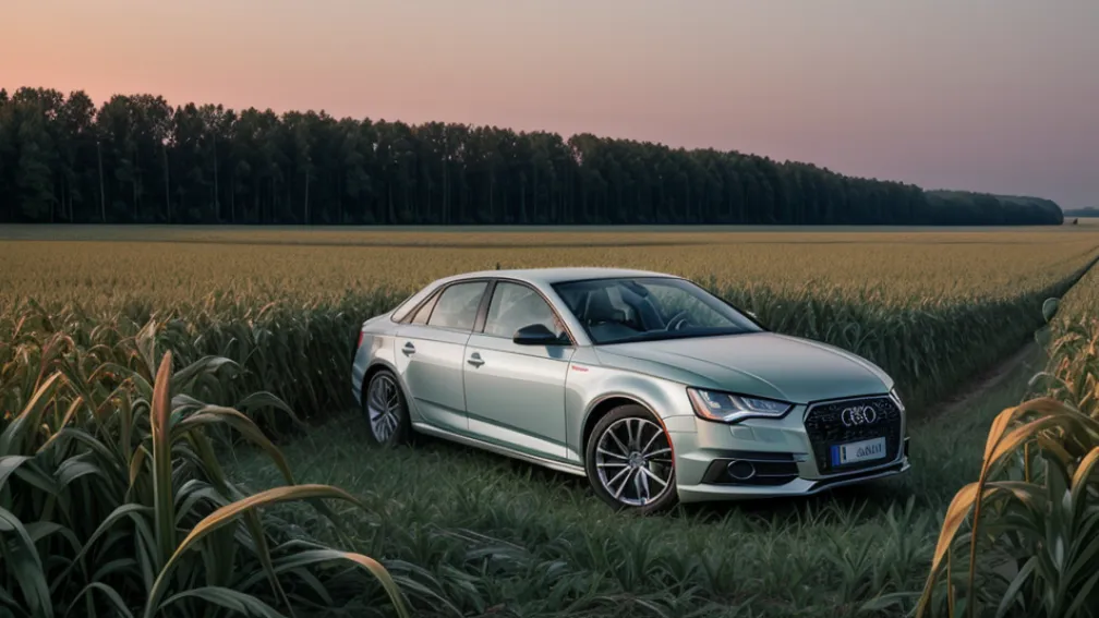 В Германии пьяный водитель уснул в разбитом Audi посреди поля
