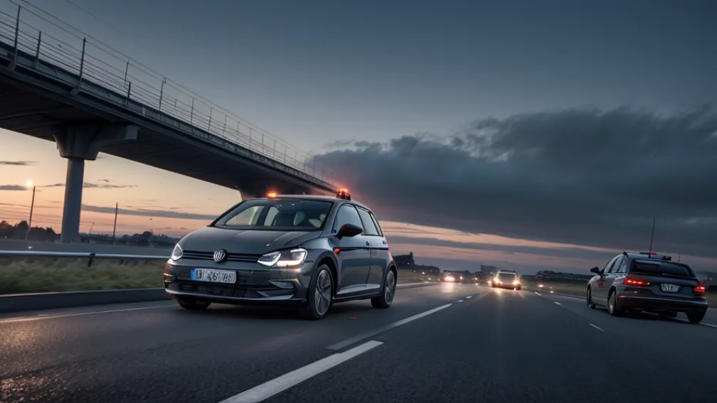 Полицейская погоня в Германии: Из VW Golf выбросили наркотики, водитель и пассажир сбежали