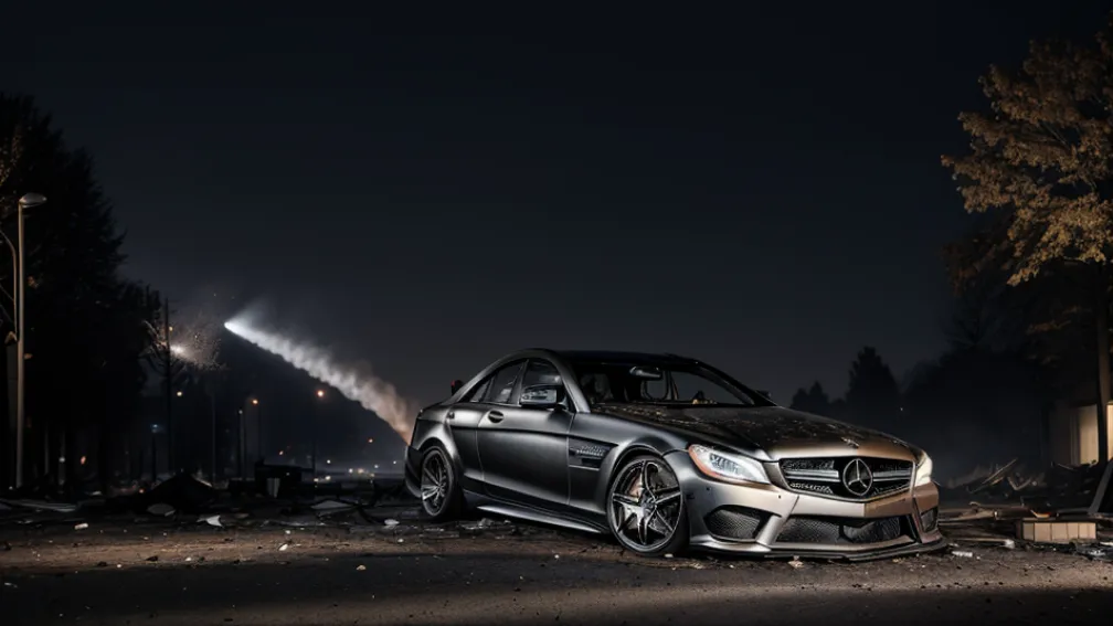 В Гамбурге дотла сгорел мощный Mercedes-AMG за 120 тысяч евро: есть свидетельства о подозрительных лицах