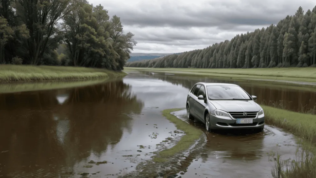 ДТП в Германии: Skoda с 68-летним водителем съехала с трассы в реку
