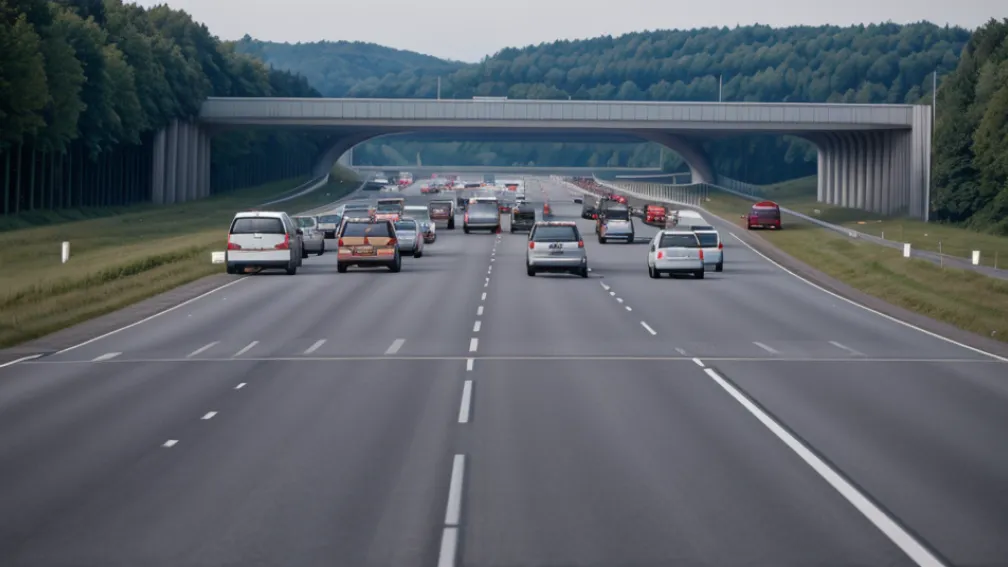 Водитель на Opel устроил хаос на немецкой трассе A7: бежал по встречке через спасательный коридор после серьезного ДТП