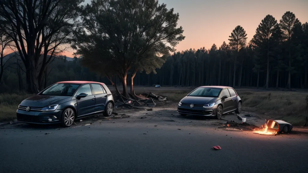 Смертельное ДТП в Германии: человек сгорел в мощном VW Golf после удара о дерево