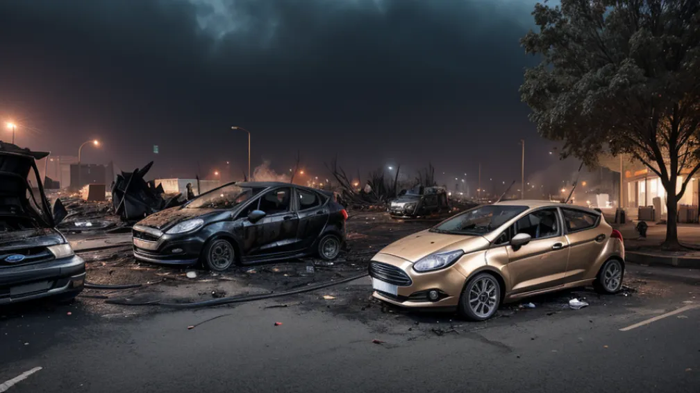 Пожар в Ростоке: Уничтожен Ford Fiesta и имущество на тысячи евро, ведется расследование
