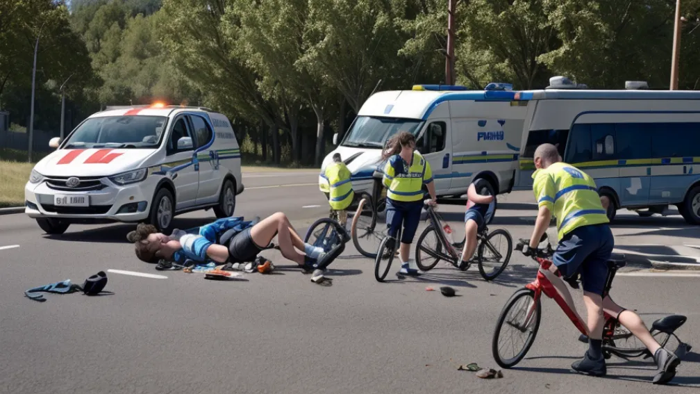 Трое велосипедистов пострадали при падении во время тренировки в Германии
