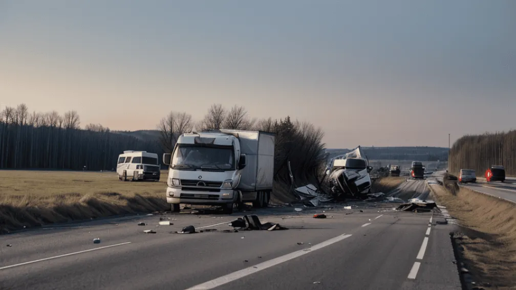 В Германии микроавтобус врезался в грузовик на трассе А23 и сгорел: водитель в реанимации