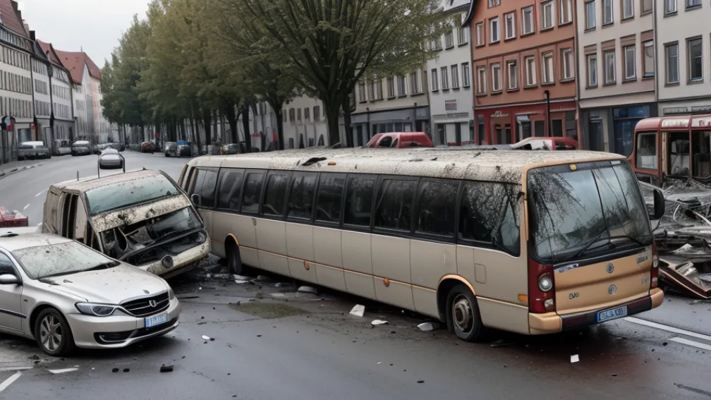 Молодая водительница столкнулась с рейсовым автобусом в Германии: трое пострадавших, ущерб 100 тысяч евро