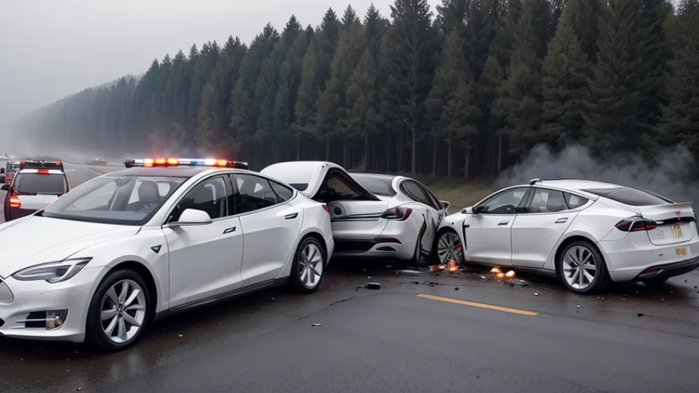 Смертельное ДТП в Германии: Tesla врезалась под грузовик на трассе A1, погиб водитель
