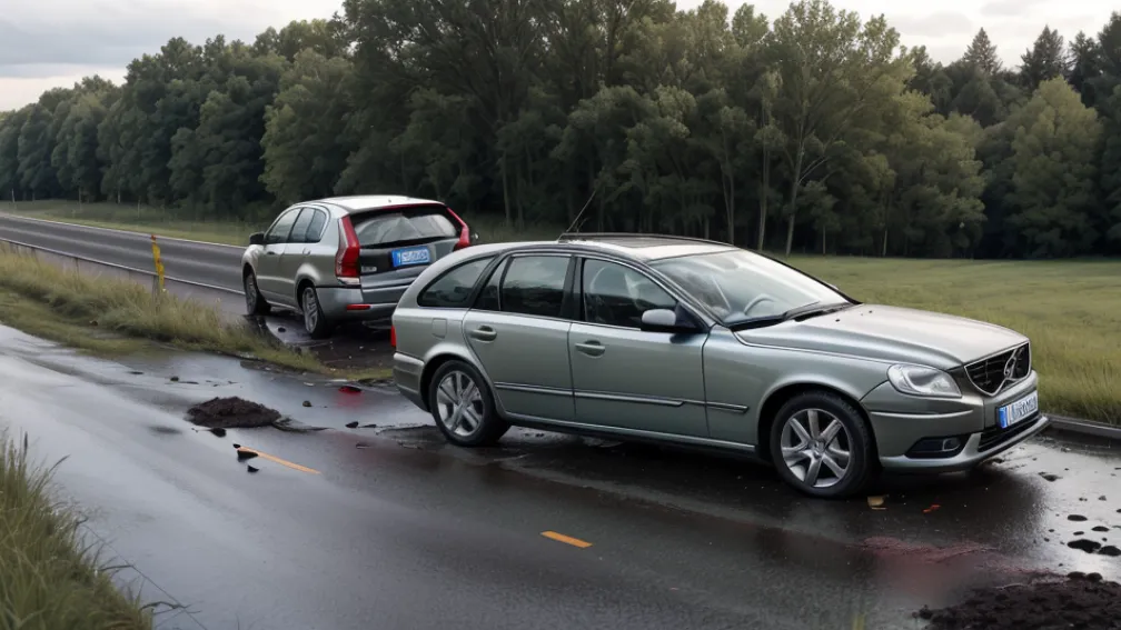 ДТП в Веймаре: Водитель Volvo уснула за рулем и съехала в кювет