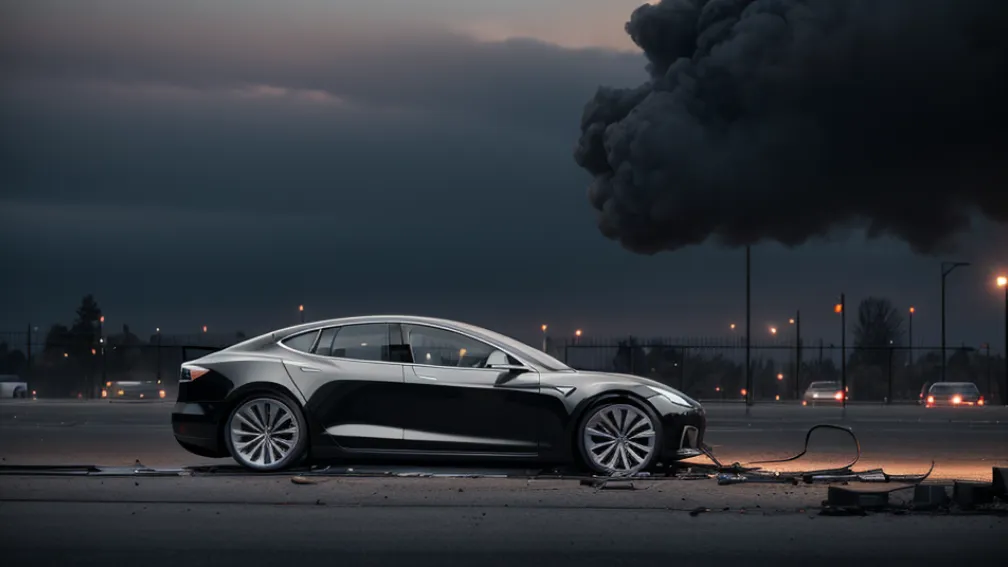В Берлине сгорел электромобиль Tesla: полиция расследует поджог