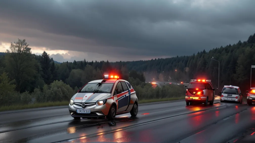 Серьезное ДТП на трассе А40 в Германии: Opel перевернулся, трое пострадали. Водитель мог быть пьян
