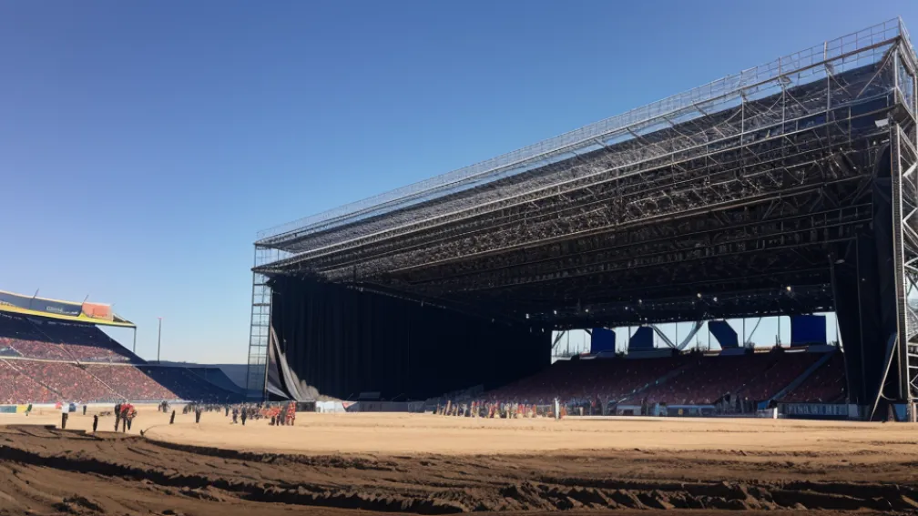 На Нюрбургринге возводят гигантскую сцену для Rock am Ring: 1500 тонн стали