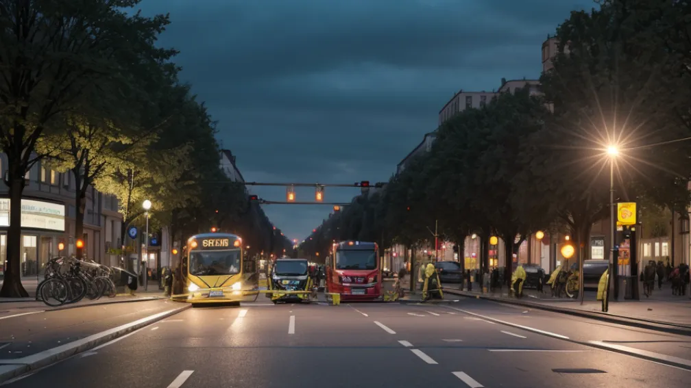 В Берлине автобус BVG сбил велосипедистку на перекрестке