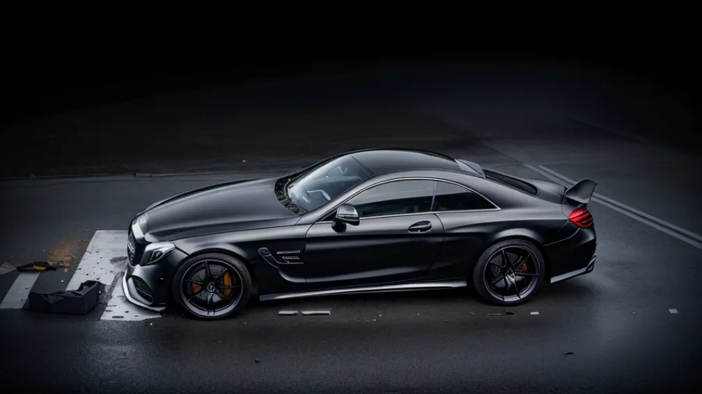 В Германии Mercedes-AMG "пролетел" через дорогу и рухнул на парковку: трое пострадавших, полиция подозревает гонки