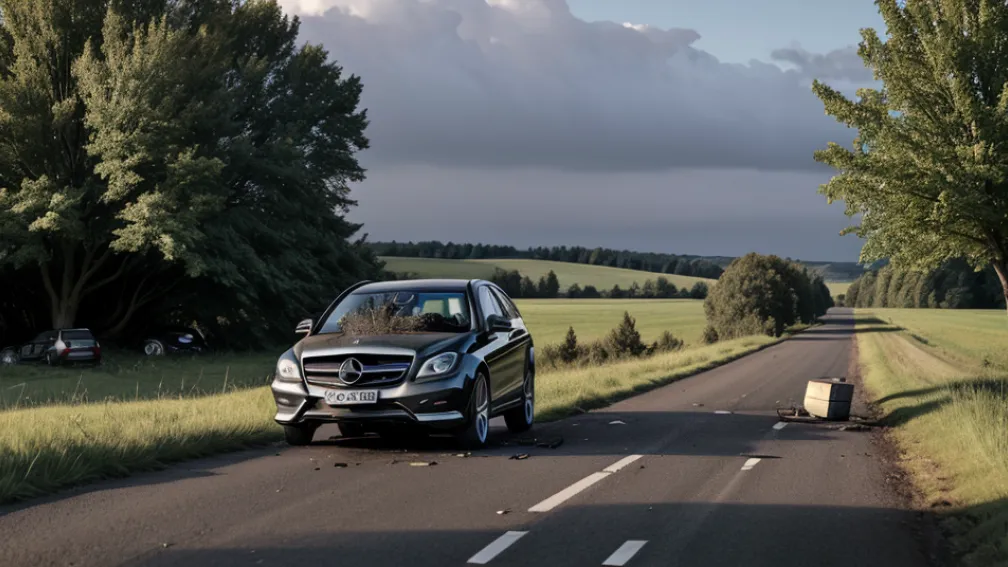 Серьезное ДТП в Германии: Mercedes перевернулся, водитель тяжело ранен в округе Зёммерда