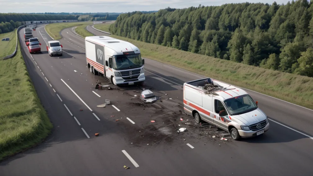 ДТП с фургоном на трассе А57 в Германии: движение в сторону Крефельда заблокировано