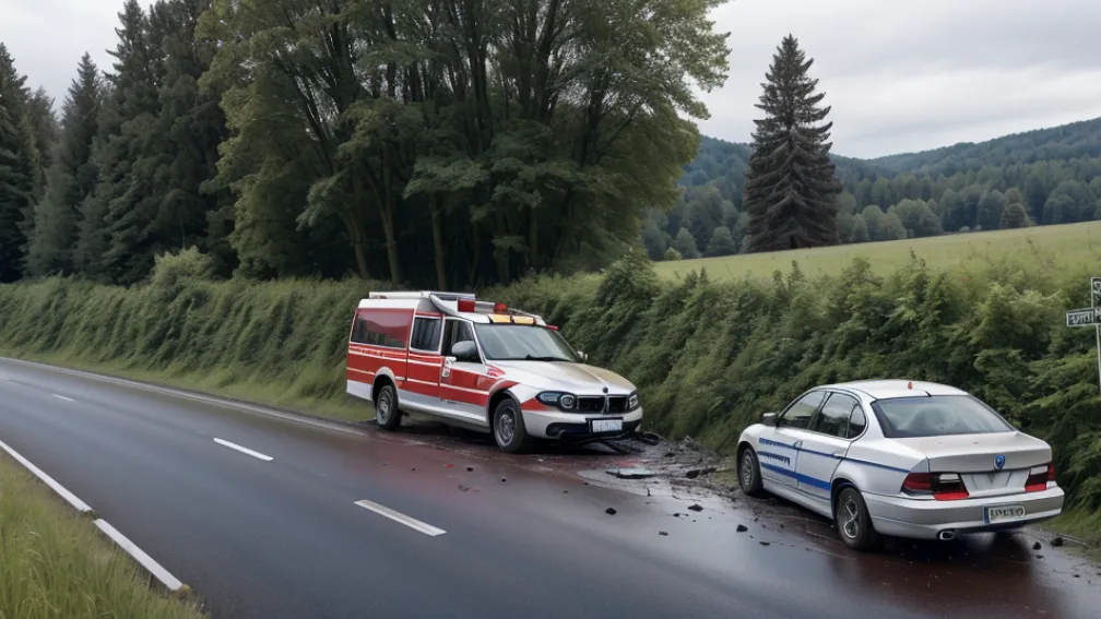 В Германии BMW слетел с трассы A20 и врезался в забор: трое пострадавших