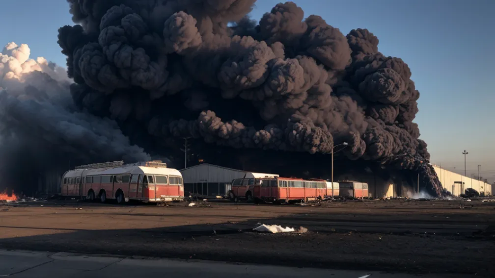 Крупный пожар в автобусном депо в Германии: уничтожено 7 машин, ущерб – миллионы
