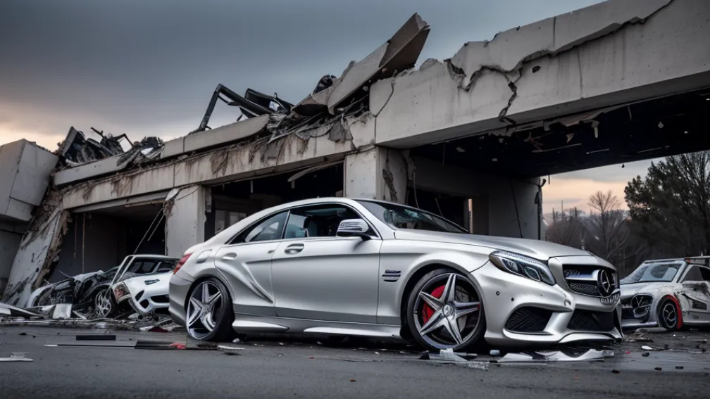 Пьяный водитель на Mercedes AMG уничтожил АЗС: ущерб 250 тысяч евро