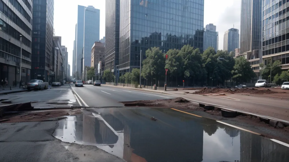 В Сингапуре дорога внезапно провалилась, поглотив автомобиль с водителем