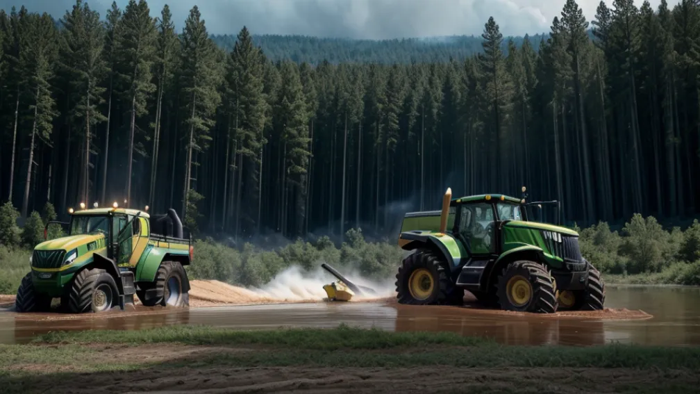 Мощный John Deere с мигалками: этот трактор спасает от пожаров и наводнений в Германии