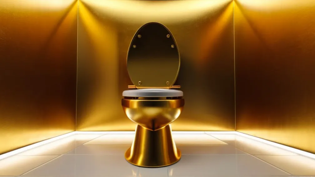 Золотой унитаз Маурицио Каттелана выставлен на аукцион за миллионы долларов