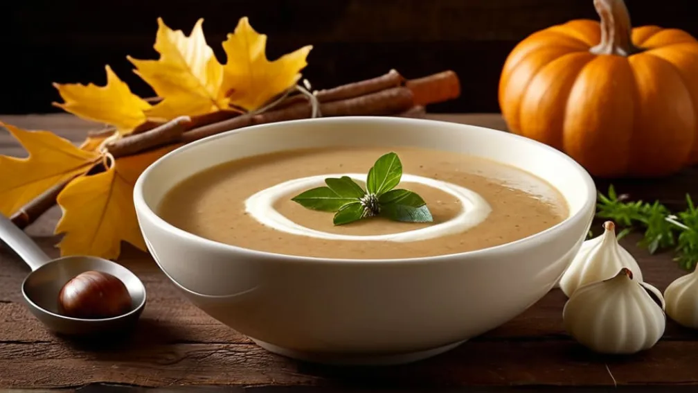 Осенний Деликатес: Рецепт Кремового Супа из Каштанов с Тимьяном и Яблоком