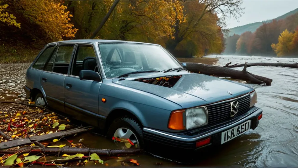 Пьяный водитель в Нёйнкирхене: Автомобиль рухнул с восьмиметровой высоты в реку Блис