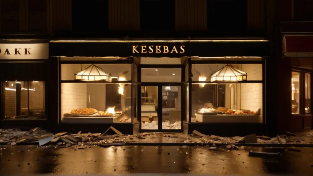 Разорение в центре Фюрта: мужчина на погрузчике протаранил ювелирный магазин и закусочную