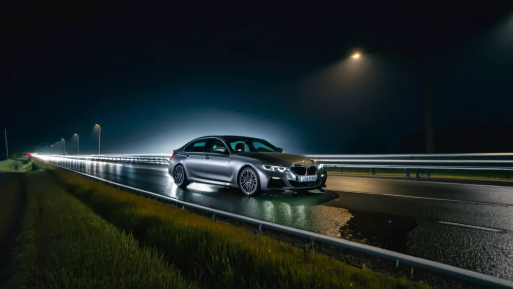 Угнанный BMW разбился на трассе A5: Воры сбежали с места ДТП