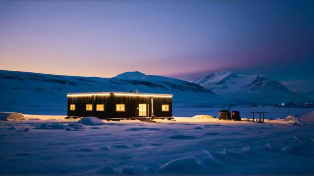 Медведь-непрошеный гость: Полярные собаки отгоняют белого гиганта от станции