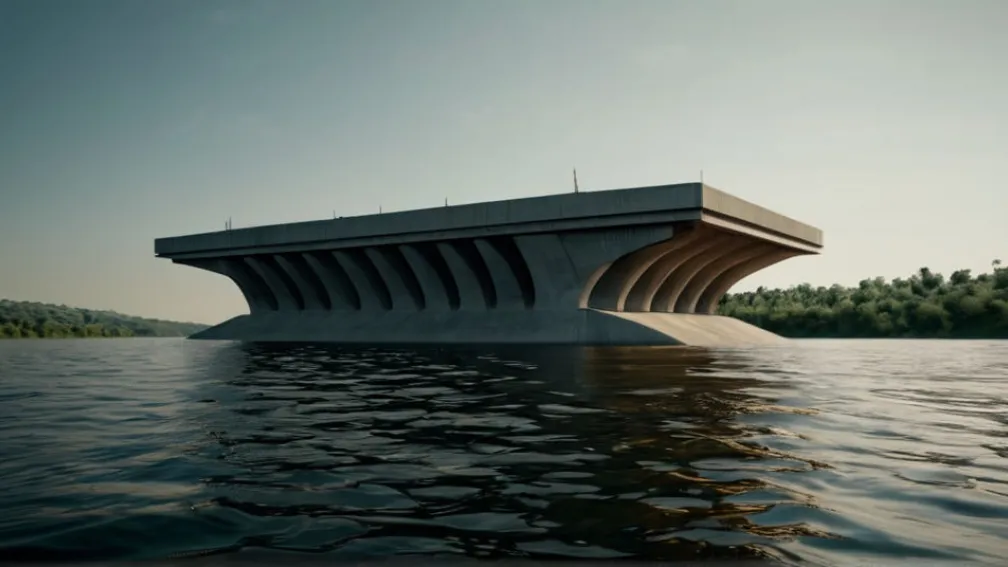 Гигантская бетонная конструкция в пути: 22 000 тонн плывут по Везеру