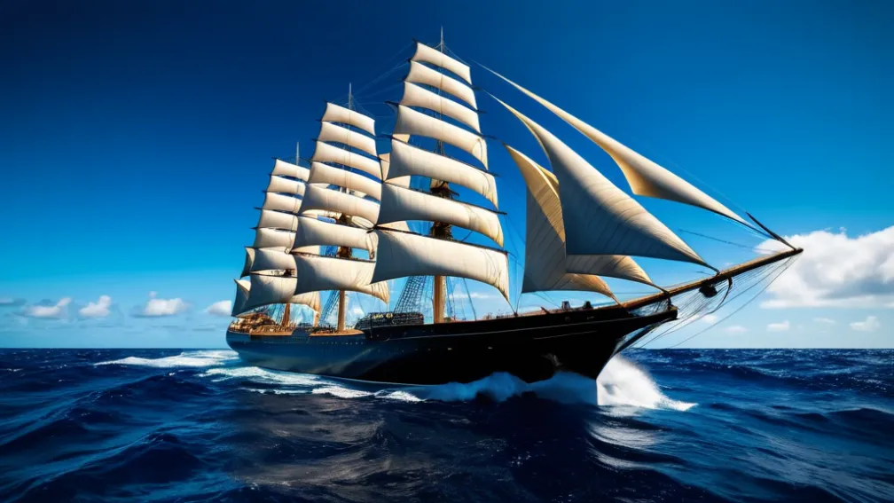 Крупнейший в мире парусник успешно завершил первое плавание через Атлантику