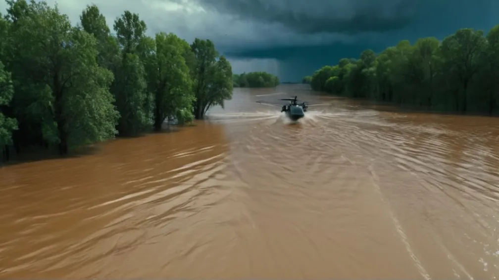 Дрон Спас Человека Во Время Масштабного Наводнения во Вьетнаме