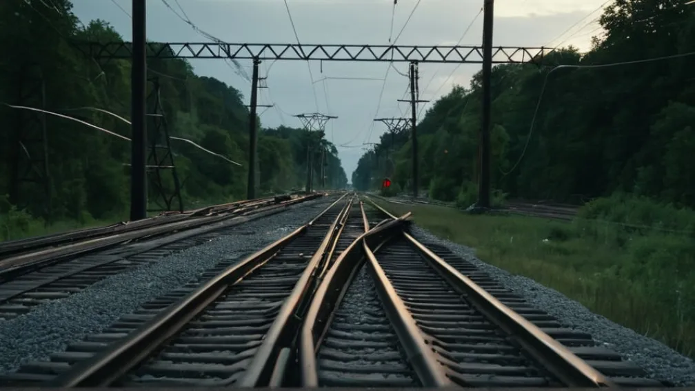 Авария на железной дороге: грузовик оборвал контактную сеть, вызвав задержки поездов