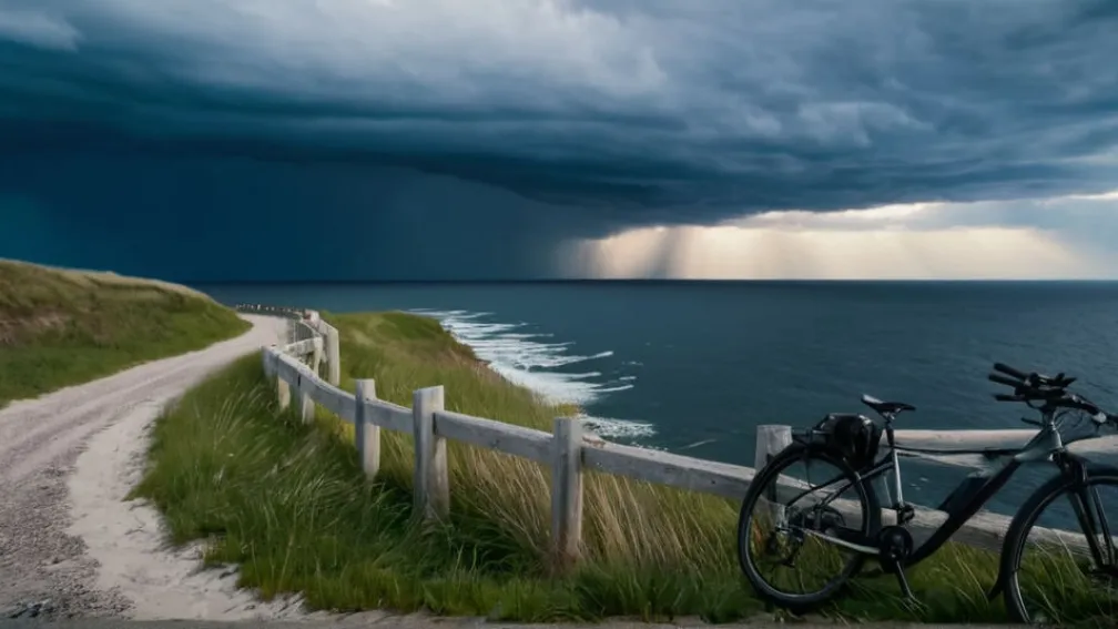 Обрушение береговой линии Балтийского моря: велосипедистка упала с обрыва и выжила