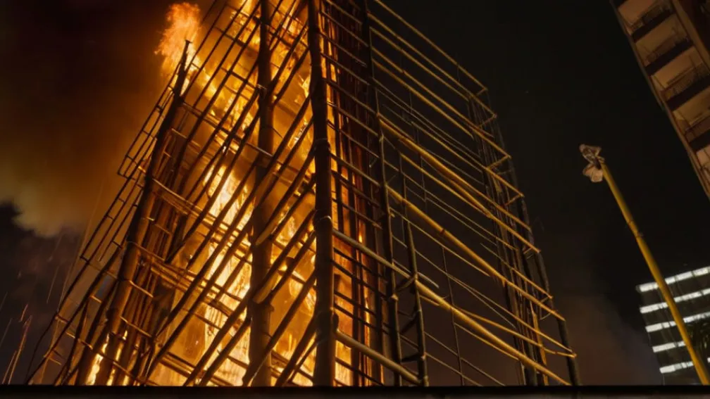 Смертоносный пожар в Гонконге: Бамбуковые леса охвачены пламенем, есть жертвы