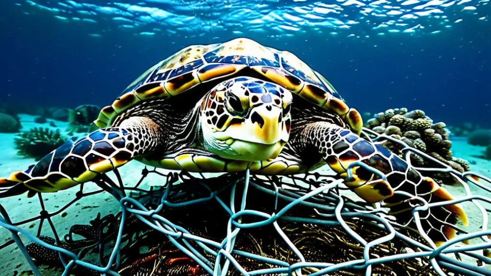 Морская черепаха едва не погибла в ловушке у побережья Флориды