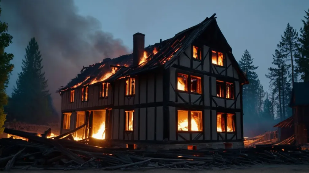 Пожар уничтожил исторический фахверковый дом 1790 года в Зеветале