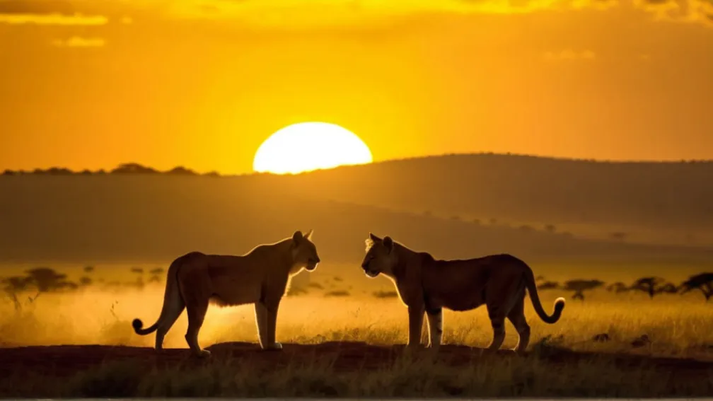 Битва за саванну: Львы-соперники сражаются за территорию и самку в Кении