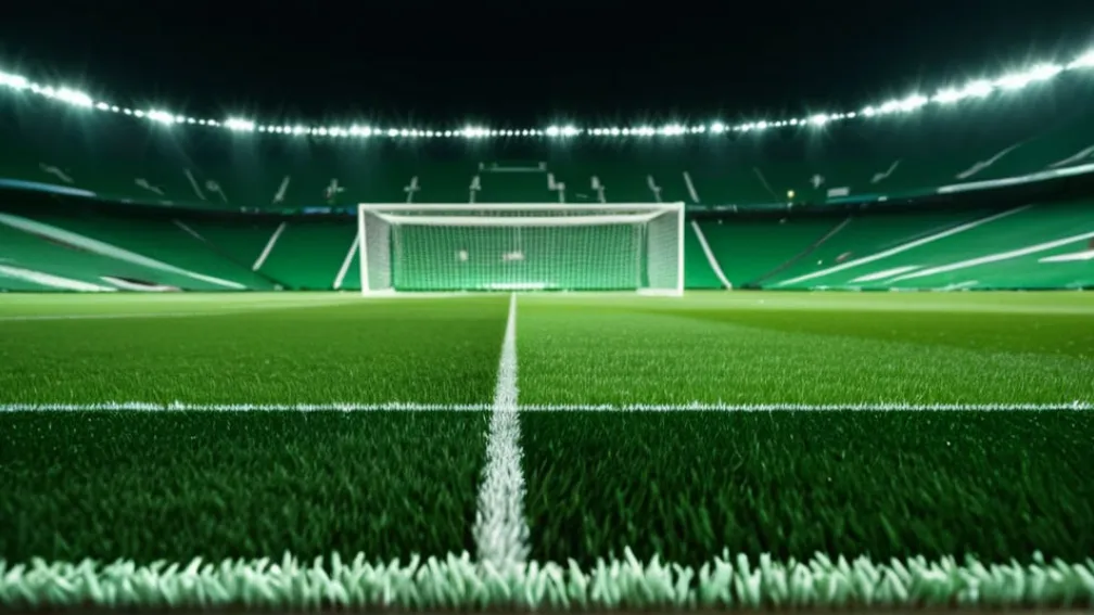 Динамичный футбольный стадион ночью