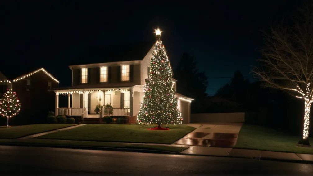 В Англии "Гринч" украл рождественскую елку, попав на камеру видеонаблюдения