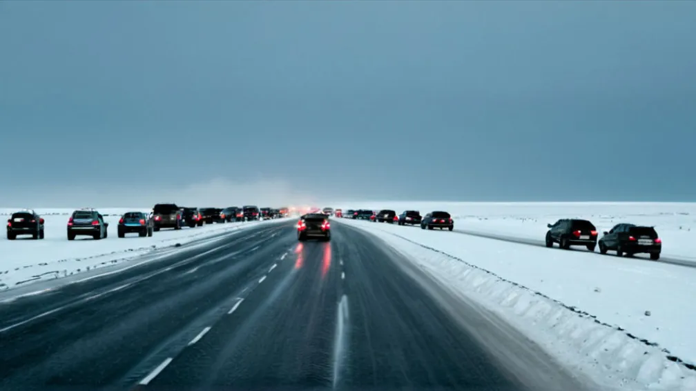 85-километровая пробка на Байкале: Водители застряли в ледяном аду