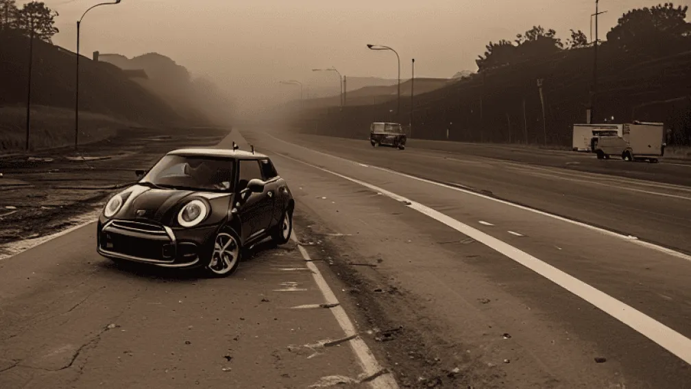 А1: Mini Cooper сгорел дотла на автобане