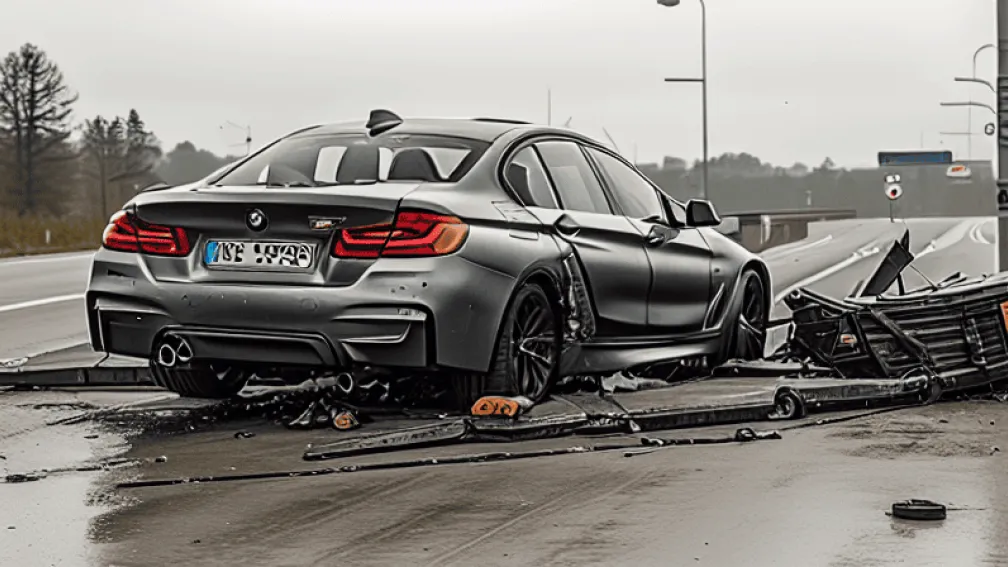 ДТП на B70: BMW повредила упавшая с прицепа лестница