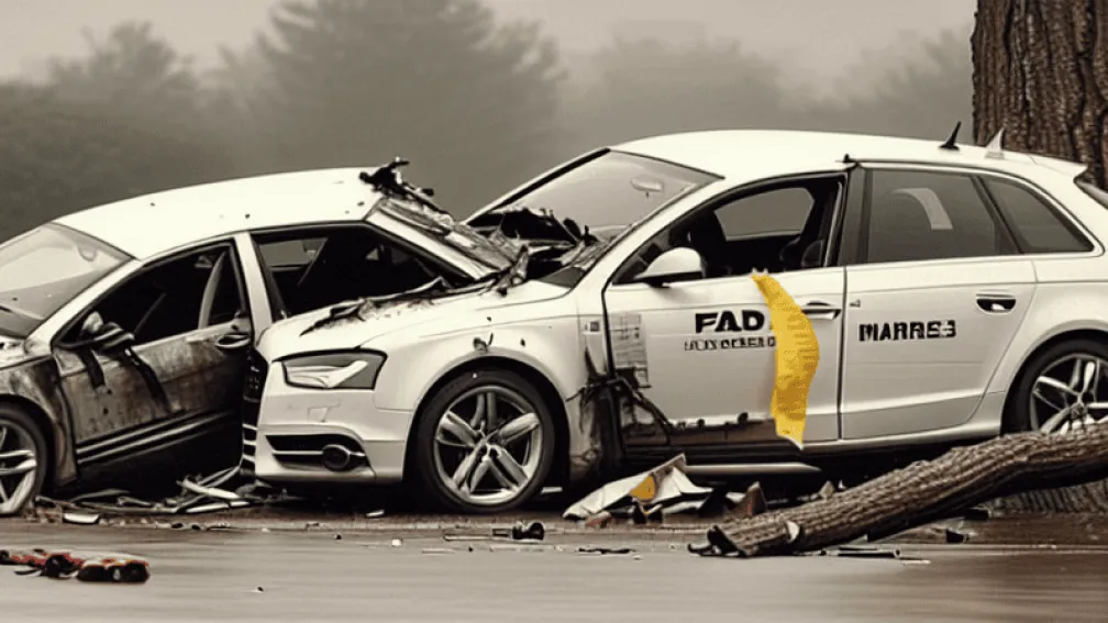 Авария Audi: Рискованный обгон привёл к ДТП