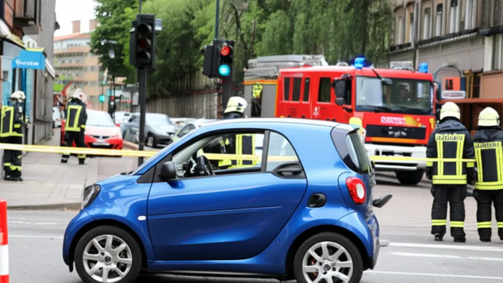 ДТП в Саарбрюкене: Smart перевернулся, женщина заблокирована