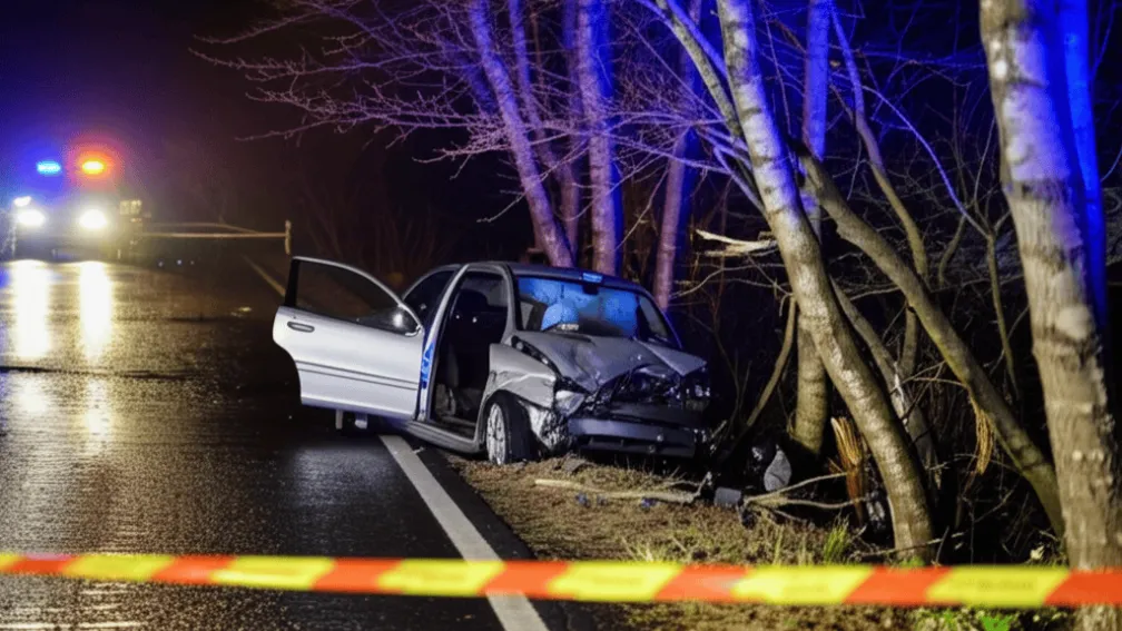 Трагическое ДТП в Германии: Mercedes врезался в дерево, водитель погиб