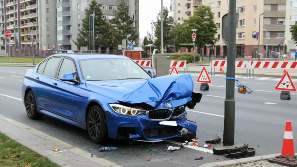 BMW врезался в столб в Куксхафене