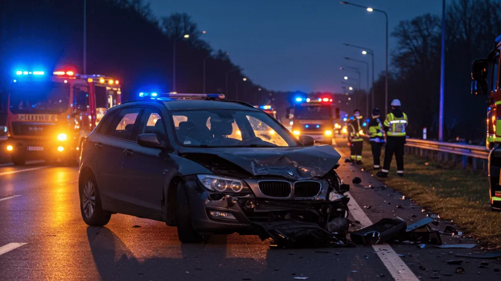 Авария на B3: Hyundai врезался в BMW, водитель тяжело ранен