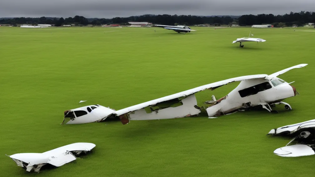 Авария Cessna: Пилот перевернул самолет на поле